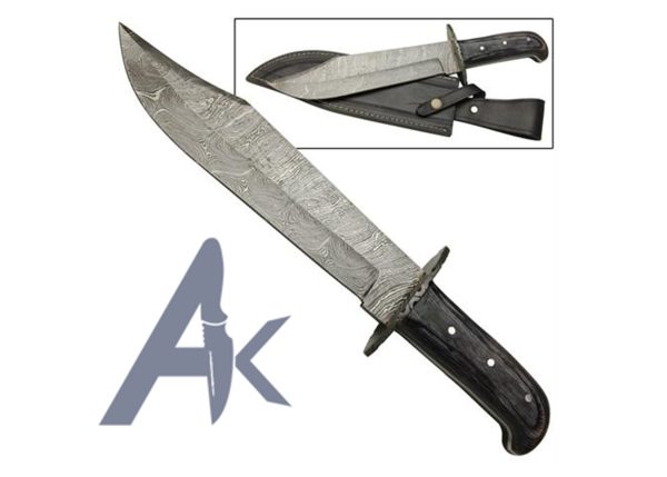 DAMASCUS STEEL HUNTING BOWIE KNIFE